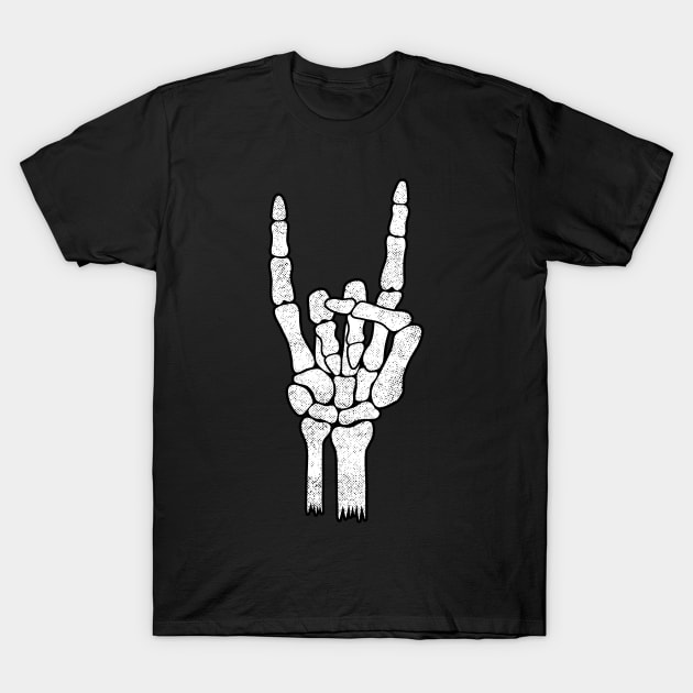 Skeleton Hand Rock Metal Sign T-Shirt by Creative Style